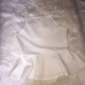 White Peplum Tank Top